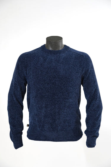 Maglione Girocollo in Ciniglia Blu
