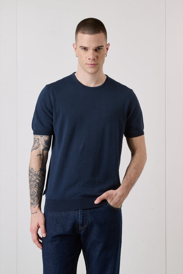 T-shirt in maglieria Blu