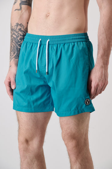 Costume Verde Acqua con tasca posteriore a contrasto in fantasia V2