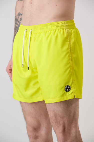 Costume Giallo Fluo con tasca posteriore a contrasto in fantasia V2