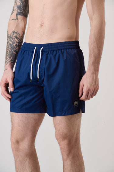 Costume Blu con tasca posteriore a contrasto in fantasia V2