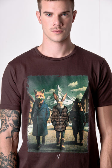 T-Shirt Moro con stampa Rabbit e ricamo in tessuto V2