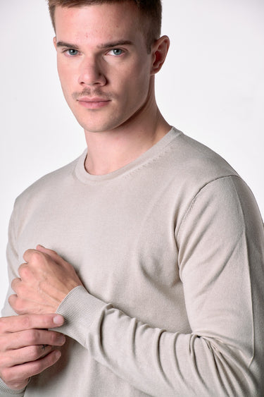 Maglione Girocollo in viscosa Sabbia