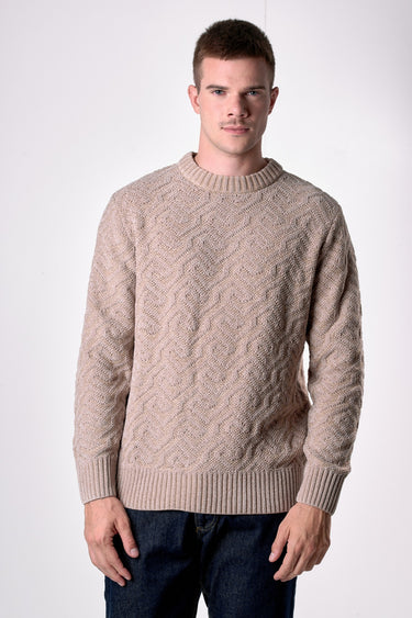 Maglione Girocollo in Ciniglia 3D Sabbia