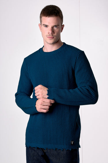 Maglione Girocollo con Strappi Ottanio