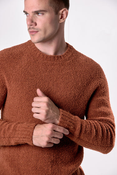 Maglione Girocollo filato Extra-soft Coccio