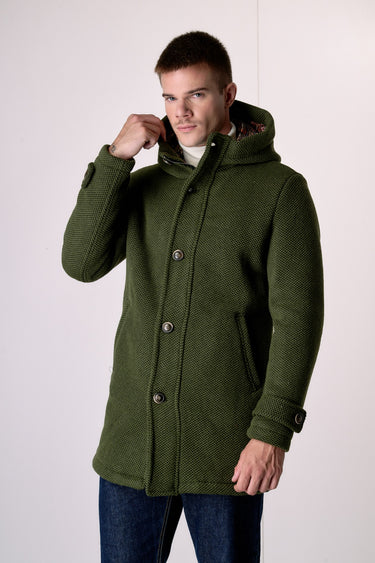 Parka punto riso Verde militare con fodera interna in Tessuto V2
