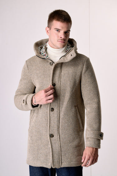 Parka punto riso Sabbia con fodera interna in Tessuto V2