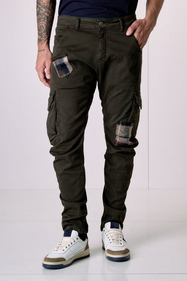 TEXAS - Cargo Slim Moro con Patchwork in tessuto V2