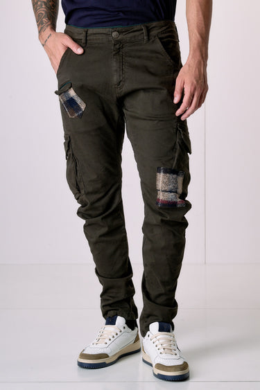 TEXAS - Cargo Slim Moro con Patchwork in tessuto V2