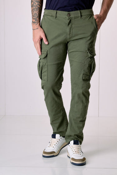 TEXAS - Cargo Regular Verde Militare con Salpa in tessuto V2