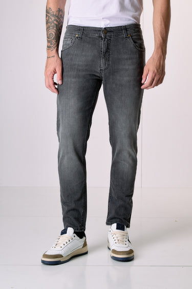 NEW YORK - Pantalone Slim Fit - Antracite con tasca in tessuto V2