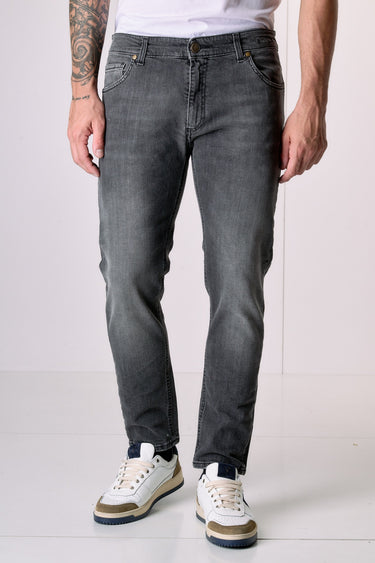 NEW YORK - Pantalone Slim Fit - Antracite con tasca in tessuto V2