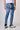NEW YORK - Pantalone Slim Fit - Azzurro con tasca in tessuto V2