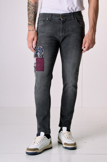 TOKYO - Jeans Slim Fit - Antracite con Tripla Patch frontale