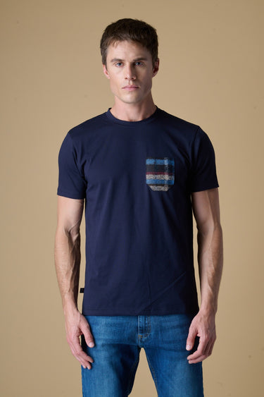 T-Shirt regular Blu con Taschino in tessuto V2