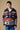 Cardigan Cappuccio e Bottoni con intarsio Jaquard Aztec Blu