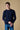 Maglione Girocollo Punto Stoffa Blu con Toppe Ricamate in doppio tessuto V2