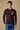 Pull col rond en viscose marron foncé avec poche poitrine en tissu V2