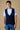 Gilet Monopetto Occhio di Pernice Premium Blu con taschino Jeans e retro in tessuto V2