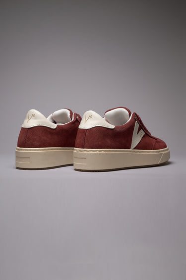 SUÈDE - Sneakers in pelle scamosciata Bordeaux con inserti e retro Bianco