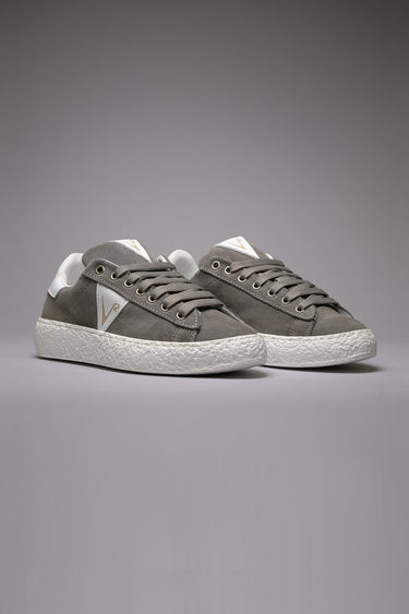 OLLIE - Sneakers in pelle scamosciata Grigia con inserti Bianchi