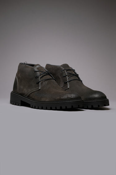 OLIVER - Scarpa Polacchina Scamosciata Antracite