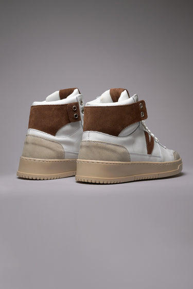COLLEGE HIGH - High-top sneakers with back and brown insert