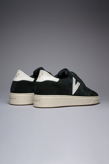 SUÈDE - Sneakers in pelle scamosciata Nera con inserti e retro Bianco
