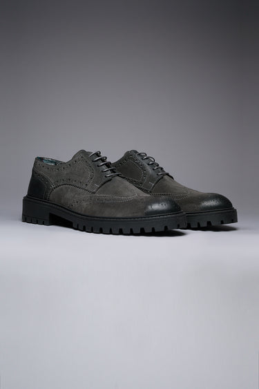 OXFORD - Scarpa derby Scamosciata Antracite