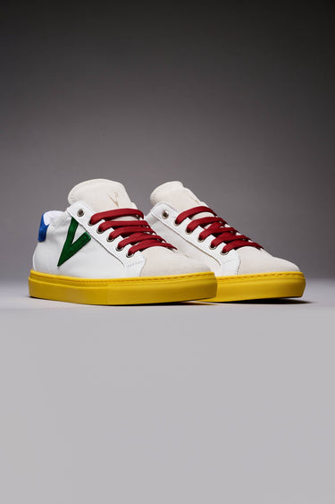 OLYMPIC RAINBOW - Sneakers con suola gialla, inserti e lacci multicolor