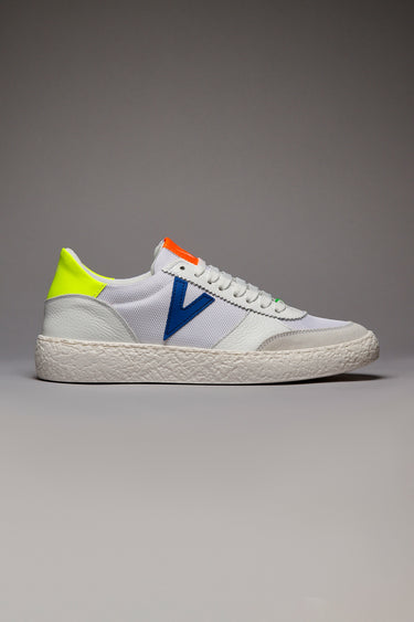 ATENA MULTICOLOR - Sneakers a suola bassa Bianca con inserti gommati Multicolor Fluo