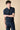 Pure Cotton Knit Polo Shirt in Blue Rice Stitch