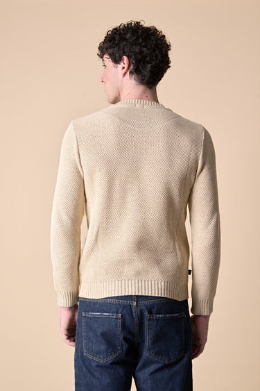 Sand Partridge Eye Sweater with embroidered pocket in V2 fabric