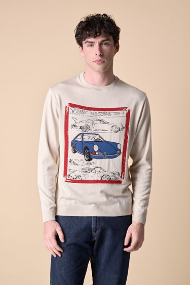 Sand sweater with Supercar inlay