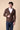 Single-breasted Crochet Stitch Jacket in Dark Brown with V2 Fabric Pocket Square