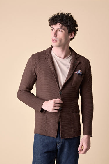 Giacca Monopetto Links Moro con pochette e interno collo in tessuto V2