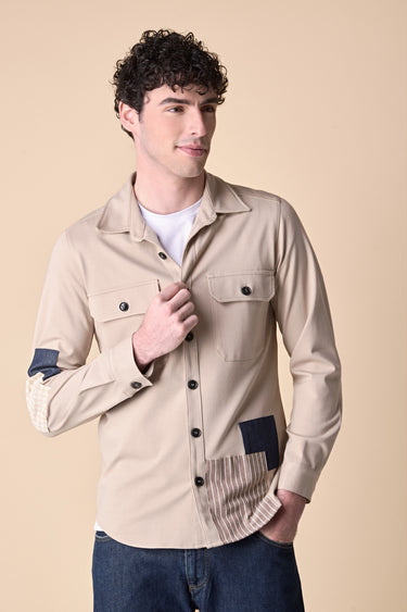 Sand Patchwork Jersey Saharan Jacket