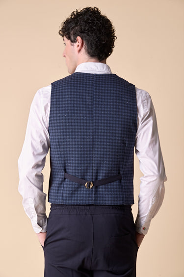 Tailored Vest in Blue Jersey with V2 Fabric Back