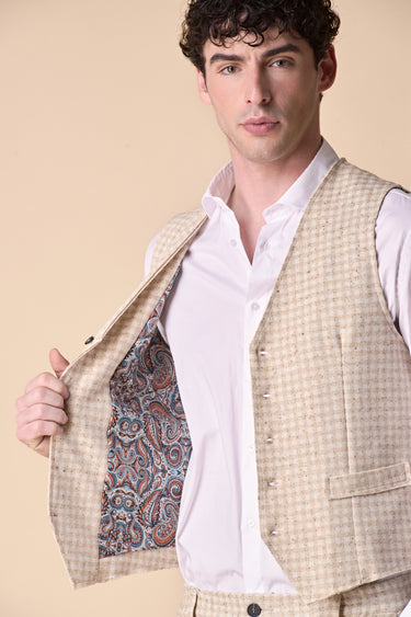 Sand Check Jersey Tailored Vest
