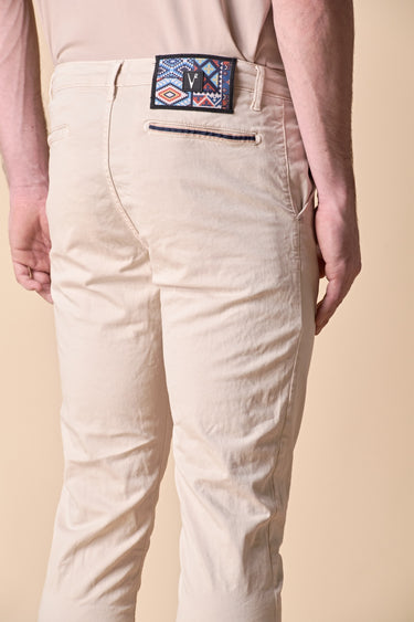 ROMA - Chino in cotone elasticizzato Panna con Salpa in tessuto V2