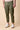 LISBONA - Chino in cotone elasticizzato Verde Militare con pence, laccetti frontali e salpa in tessuto V2