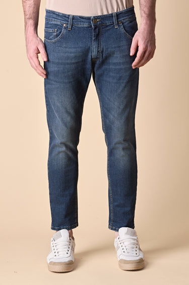 NEW YORK - Jeans Slim Fit - Blu con salpa in tessuto V2