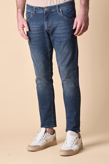 NEW YORK - Jeans Slim Fit - Blu con salpa in tessuto V2
