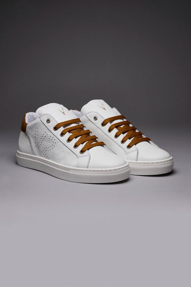 TENNIS - White low sole sneakers with Leather back and laces