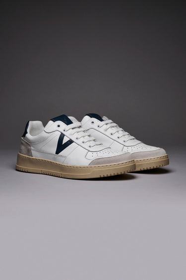 COLLEGE - Sneakers Bianca con retro e inserto Blu