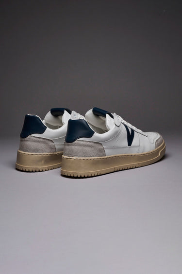 COLLEGE - Sneakers Bianca con retro e inserto Blu