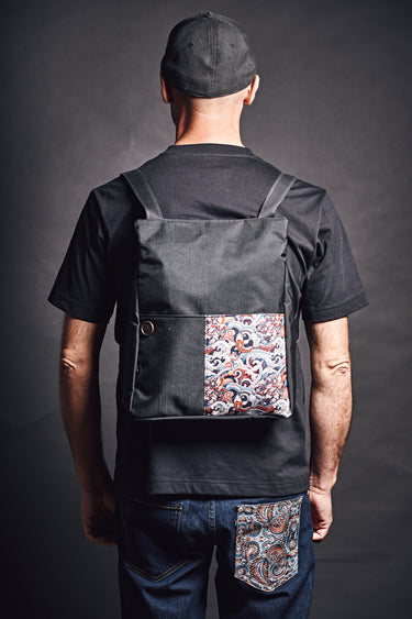 V2 x Mirantico | Memo Zayno Korda Nero con tasca in tessuto Japan Samurai