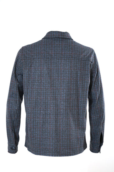 Blue and Bordeaux Houndstooth Wool Saharan Jacket with V2 Fabric Interior