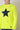 Fluo yellow ripped crew-neck sweater with star in V2 fabric and paint splashes
